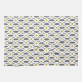 Moderne ovaal verbindingspatroon Geel en grijs Theedoek (Horizontaal)