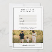 Moderne Ovale Boog Fotografie Cadeaubon (Achterkant)