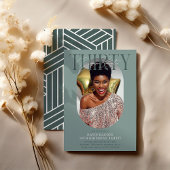 Moderne ovale foto en handtekening 30e verjaardag kaart