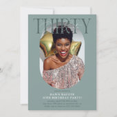 Moderne ovale foto en handtekening 30e verjaardag kaart (Voorkant)