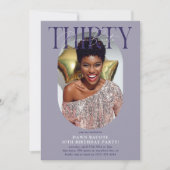 Moderne ovale foto & handtekening 30e verjaardag kaart (Voorkant)