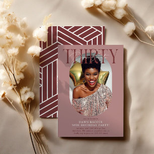 Moderne ovale foto & handtekening 30e verjaardag kaart