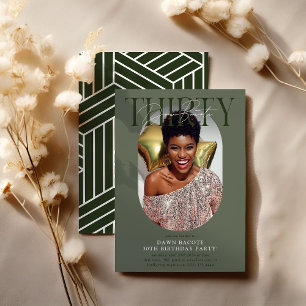 Moderne ovale foto & handtekening 30e verjaardag kaart