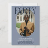 Moderne ovale foto & handtekening 40e verjaardag kaart (Voorkant)