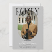 Moderne ovale foto & handtekening 40e verjaardag kaart (Voorkant)