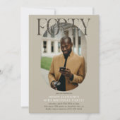 Moderne ovale foto & handtekening 40e verjaardag kaart (Voorkant)