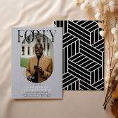 Moderne ovale foto & handtekening 40e verjaardag kaart