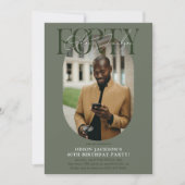 Moderne ovale foto & handtekening 40e verjaardag kaart (Voorkant)