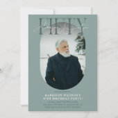 Moderne ovale foto & handtekening 50e verjaardag kaart (Voorkant)