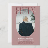 Moderne ovale foto & handtekening 50e verjaardag kaart (Voorkant)