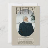 Moderne ovale foto & handtekening 50e verjaardag kaart (Voorkant)