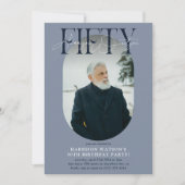 Moderne ovale foto & handtekening 50e verjaardag kaart (Voorkant)