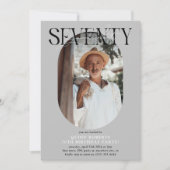 Moderne ovale foto & handtekening 70e verjaardag kaart (Voorkant)