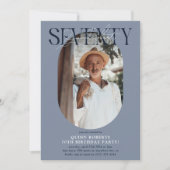 Moderne ovale foto & handtekening 70e verjaardag kaart (Voorkant)