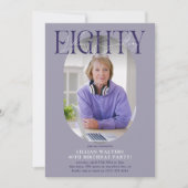 Moderne ovale foto & handtekening 80e verjaardag kaart (Voorkant)