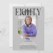 Moderne ovale foto & handtekening 80e verjaardag kaart (Voorkant)