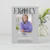 Moderne ovale foto & handtekening 80e verjaardag kaart (Staand voorkant)