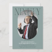 Moderne ovale foto & handtekening 90ste verjaardag kaart (Voorkant)