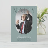 Moderne ovale foto & handtekening 90ste verjaardag kaart (Staand voorkant)