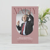 Moderne ovale foto & handtekening 90ste verjaardag kaart (Staand voorkant)