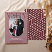 Moderne ovale foto & handtekening 90ste verjaardag kaart