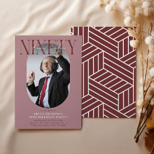 Moderne ovale foto & handtekening 90ste verjaardag kaart