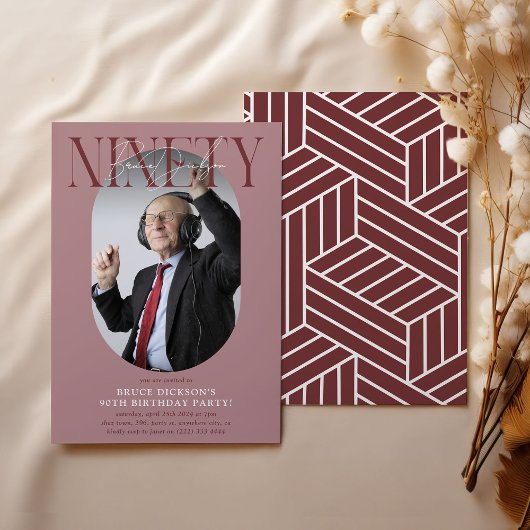 Moderne ovale foto & handtekening 90ste verjaardag kaart