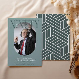 Moderne ovale foto & handtekening 90ste verjaardag kaart