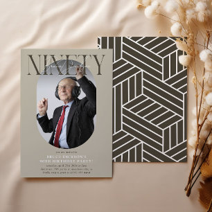 Moderne ovale foto & handtekening 90ste verjaardag kaart