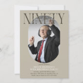 Moderne ovale foto & handtekening 90ste verjaardag kaart (Voorkant)