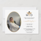 Moderne ovale foto MD Doctor of Medicine Afstudere Kaart (Voorkant)