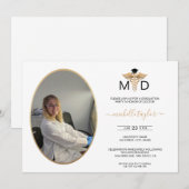 Moderne ovale foto MD Doctor of Medicine Afstudere Kaart (Voorkant / Achterkant)