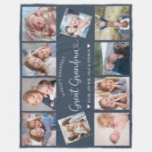 Moderne overgrootmoeder 10 foto collage cute hart fleece deken (Voorkant)
