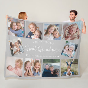 Moderne overgrootmoeder 10 foto collage knuffel ha fleece deken