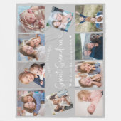 Moderne overgrootmoeder 10 foto collage knuffel ha fleece deken (Voorkant)