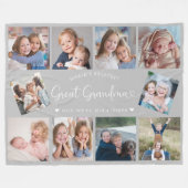 Moderne overgrootmoeder 10 foto collage knuffel ha fleece deken (Voorkant (Horizontaal))