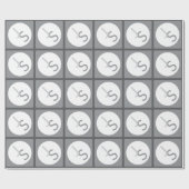 Moderne overlappende gemonogrammeerde initialen |  cadeaupapier (Vlak)