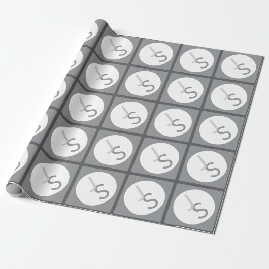 Moderne overlappende gemonogrammeerde initialen | cadeaupapier (Uitgerold)
