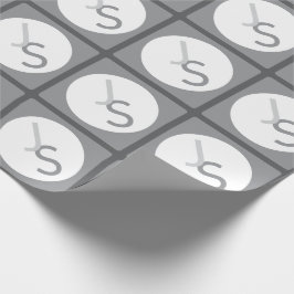 Moderne overlappende gemonogrammeerde initialen |  cadeaupapier