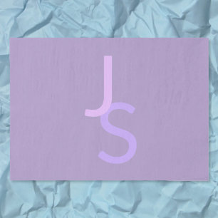 Moderne overlappende gemonogrammeerde initialen tissuepapier