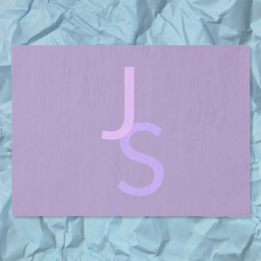 Moderne overlappende gemonogrammeerde initialen | tissuepapier