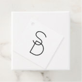 Moderne overlappende initialen bedankjes labels (In situ)