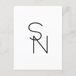 Moderne Overlappende Initialen Briefkaart
