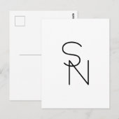 Moderne Overlappende Initialen Briefkaart (Voorkant / Achterkant)