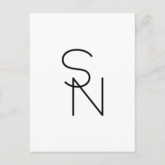 Moderne Overlappende Initialen Briefkaart (Voorkant)