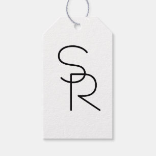 Moderne Overlappende Initialen Cadeaulabel