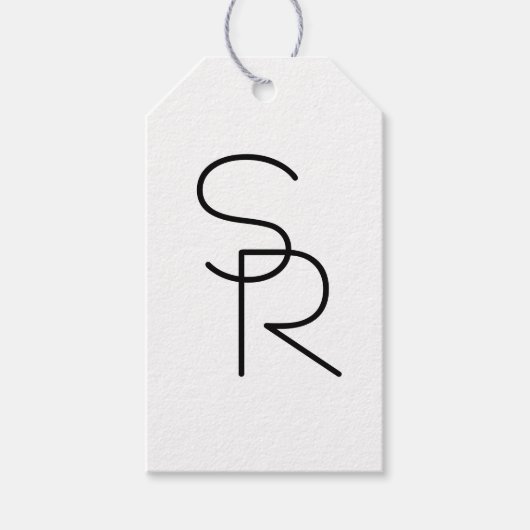 Moderne overlappende initialen cadeaulabel (Voorkant)