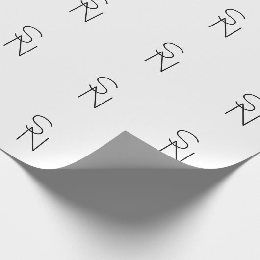 Moderne Overlappende Initialen Cadeaupapier (Hoek)