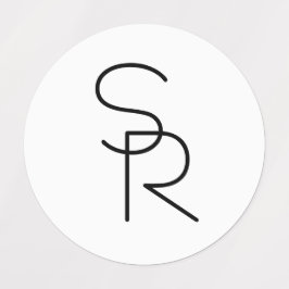 Moderne overlappende initialen labels