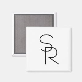 Moderne Overlappende Initialen Magneet